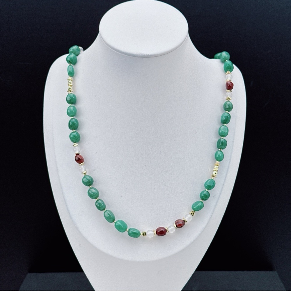 D54 Handmade Aventurine Long Necklace